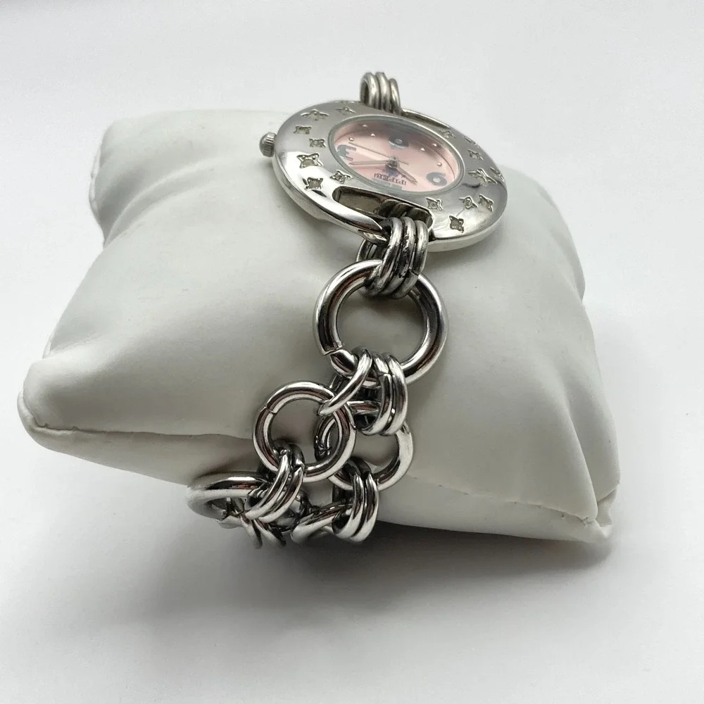 Piper & Blue Women Watch 34mm Silver Tone Stars WR Multi Chain Bling New Battery